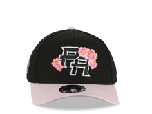 Load image into Gallery viewer, Puerto Rico New Era 9FORTY 940 Adjustable A-Frame Cap Hat Black Crown Pink Visor Black/White Logo Pink Flower WBC World Baseball Classic Side Patch