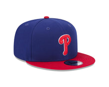 Load image into Gallery viewer, Philadelphia Phillies New Era MLB 9FIFTY 950 Snapback Cap Hat Royal Blue Crown Red Visor Red/White Logo