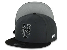 Load image into Gallery viewer, New York Mets New Era MLB 9FIFTY 950 Snapback Cap Hat Dark Gray Crown Black Visor Black/White Logo Gray UV
