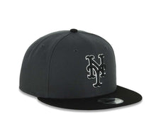 Load image into Gallery viewer, New York Mets New Era MLB 9FIFTY 950 Snapback Cap Hat Dark Gray Crown Black Visor Black/White Logo Gray UV