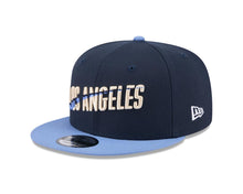 Load image into Gallery viewer, Los Angeles Dodgers New Era MLB 9FIFTY 950 Snapback Cap Hat Navy Blue Crown Sky Blue Visor White Script/Text Logo