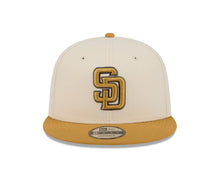 Load image into Gallery viewer, San Diego Padres New Era MLB 9FIFTY 950 Snapback Cap Hat Cream Crown Light Brown Visor Light Brown/Brown Logo (Color Pack)