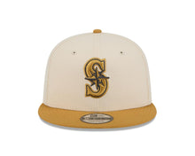 Load image into Gallery viewer, Seattle Mariners New Era MLB 9FIFTY 950 Snapback Cap Hat Cream Crown Light Brown Visor Light Brown/Brown Logo (Color Pack)