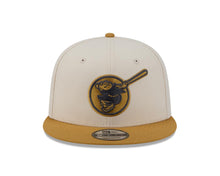 Load image into Gallery viewer, San Diego Padres New Era MLB 9FIFTY 950 Snapback Cap Hat Cream Crown Light Brown Visor Light Brown Swinging Friar Logo (Color Pack)