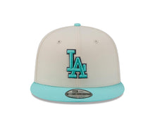Load image into Gallery viewer, Los Angeles Dodgers New Era MLB 9FIFTY 950 Snapback Cap Hat Cream Crown Light Teal Visor Light Teal/Gray Logo (Color Pack)