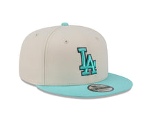 Load image into Gallery viewer, Los Angeles Dodgers New Era MLB 9FIFTY 950 Snapback Cap Hat Cream Crown Light Teal Visor Light Teal/Gray Logo (Color Pack)