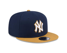 Load image into Gallery viewer, New York Yankees New Era MLB 9FIFTY 950 Snapback Cap Hat Navy Blue Crown Light Brown Visor White/Light Brown Logo