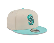 Load image into Gallery viewer, Seattle Mariners New Era MLB 9FIFTY 950 Snapback Cap Hat Cream Crown Light Teal Visor Light Teal/Gray Logo (Color Pack)