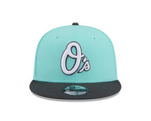 Load image into Gallery viewer, Baltimore Orioles New Era MLB 9FIFTY 950 Snapback Cap Hat Aqua Blue Crown Gray Visor White/Gray Logo