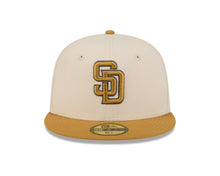 Load image into Gallery viewer, San Diego Padres New Era MLB 59FIFTY 5950 Fitted Cap Hat Cream Crown Light Brown Visor Light Brown/Brown Logo (Color Pack)