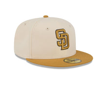 Load image into Gallery viewer, San Diego Padres New Era MLB 59FIFTY 5950 Fitted Cap Hat Cream Crown Light Brown Visor Light Brown/Brown Logo (Color Pack)