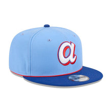 Load image into Gallery viewer, Atlanta Braves New Era MLB 9FIFTY 950 Snapback Cap Hat Sky Blue Crown Royal Blue Visor White/Red Logo Gray UV (2026 City Connect)