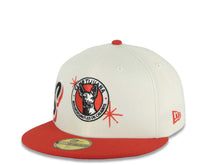 Load image into Gallery viewer, Xolos de Tijuana New Era Liga MX 59FIFTY 5950 Fitted Cap Hat Cream Crown Red Visor Team Color Logo Xolos Script Side Patch Red UV