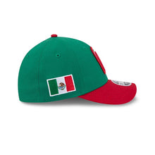 Load image into Gallery viewer, Mexico New Era WBC World Baseball Classic 39THIRTY 3930 Flexfit Cap Hat Green Crown Red Visor Team Color Logo Mexico Flag Side Patch