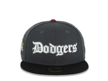 Load image into Gallery viewer, Los Angeles Dodgers New Era MLB 59FIFTY 5950 Fitted Cap Hat Dark Gray Crown Black Visor White/Gray Script Logo 2025 World Series Champions Side Patch