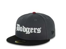 Load image into Gallery viewer, Los Angeles Dodgers New Era MLB 59FIFTY 5950 Fitted Cap Hat Dark Gray Crown Black Visor White/Gray Script Logo 2025 World Series Champions Side Patch
