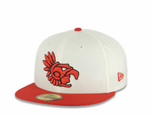 Load image into Gallery viewer, Mexico Aztec New Era 59FIFTY 5950 Fitted Cap Hat Chrome White Crown Red Visor Red/Black Aztec Headress Logo Aztec Calendar Side Patch Gray UV