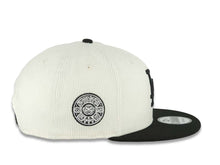 Load image into Gallery viewer, (Corduroy Crown) Los Angeles Dodgers New Era MLB 9FIFTY 950 Snapback Cap Hat Cream Crown Black Visor Black Logo Aztec Calendar Side Patch Gray UV