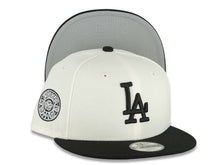 Load image into Gallery viewer, (Youth)Los Angeles Dodgers New Era MLB 9FIFTY 950 Kid Snapback Cap Hat Cream Crown Black Visor Black Logo Aztec Calendar Side Patch Gray UV