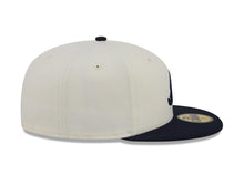 Load image into Gallery viewer, Atlanta Braves New Era MLB 59FIFTY 5950 Fitted Cap Hat Chrome White Crown Navy Blue Visor Navy Blue Logo Gray UV