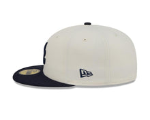 Load image into Gallery viewer, Atlanta Braves New Era MLB 59FIFTY 5950 Fitted Cap Hat Chrome White Crown Navy Blue Visor Navy Blue Logo Gray UV