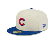 Load image into Gallery viewer, Chicago Cubs New Era MLB 59FIFTY 5950 Fitted Cap Hat Chrome White Crown Royal Blue Visor Red/Royal Blue Logo Gray UV