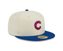 Load image into Gallery viewer, Chicago Cubs New Era MLB 59FIFTY 5950 Fitted Cap Hat Chrome White Crown Royal Blue Visor Red/Royal Blue Logo Gray UV