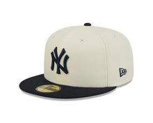 Load image into Gallery viewer, New York Yankees New Era MLB 59FIFTY 5950 Fitted Cap Hat Chrome White Crown Navy Blue Visor Navy Blue Logo Gray UV