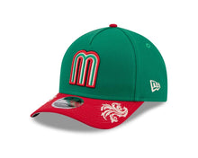 Load image into Gallery viewer, Mexico New Era 9FORTY 940 Adjustable M-Crown Cap Hat Green Crown Red Visor Team Color Logo Gray UV (Wordmark)