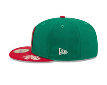 Load image into Gallery viewer, Mexico New Era 59FIFTY 5950 Fitted Cap Hat Green Crown Red Visor Team Color Logo Gray UV (Wordmark)