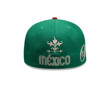 Load image into Gallery viewer, Mexico New Era 59FIFTY 5950 Fitted Cap Hat Green Crown Red Visor Team Color Logo Gray UV (Wordmark)
