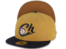 Load image into Gallery viewer, Charros de Jalisco New Era LMP 59FIFTY 5950 Fitted Cap Hat Tan Crown Navy Blue Visor Navy Blue/Tan Logo Tan UV