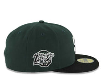 Load image into Gallery viewer, San Diego Padres New Era MLB 59FIFTY 5950 Fitted Cap Hat Dark Green Crown Black Visor White/Black Logo 1998 World Series Side Patch Gray UV