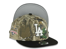 Load image into Gallery viewer, (Youth) Los Angeles Dodgers New Era MLB 9FIFTY 950 Snapback Cap Real Tree Camo Crown Black Visor Glow White/Black Logo 2025 Champions Side Patch