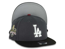 Load image into Gallery viewer, (Youth) Los Angeles Dodgers New Era MLB 9FIFTY 950 Snapback Cap Hat Dark Gray Crown Black Visor Glow White/Black Logo 2025 Champions Side Patch