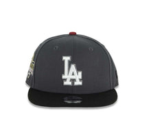 Load image into Gallery viewer, (Youth) Los Angeles Dodgers New Era MLB 9FIFTY 950 Snapback Cap Hat Dark Gray Crown Black Visor Glow White/Black Logo 2025 Champions Side Patch
