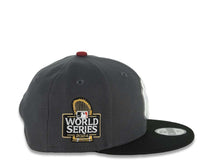 Load image into Gallery viewer, (Youth) New York Yankees New Era MLB 9FIFTY 950 Snapback Cap Hat Dark Gray Crown Black Visor Glow White/Black Logo 2024 World Series Side Patch