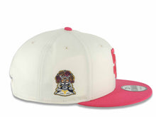 Load image into Gallery viewer, San Diego Padres New Era MLB 9FIFTY 950 Snapback Cap Hat Chrome White Crown Magenta Visor Magenta Logo La Catrina Side Patch Gray UV