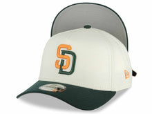 Load image into Gallery viewer, San Diego Padres New Era MLB 9FORTY 940 Adjustable A-Frame Cap Hat Chrome White Crown Dark Green Visor Orange/Dark Green Logo Gray UV