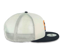 Load image into Gallery viewer, San Diego Padres New Era MLB 9FIFTY 950 Mesh Trucher Snapback Cap Hat Cream Crown Navy Blue Visor Orange/Navy Blue Logo (2026 City Connect 2.0)
