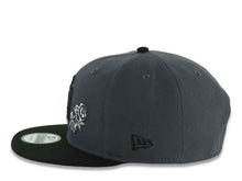 Load image into Gallery viewer, San Diego Padres New Era MLB 9FIFTY 950 Snapback Cap Hat Dark Gray Crown Black Visor Black Logo With Rose 40th Anniversary Side Patch Gray UV