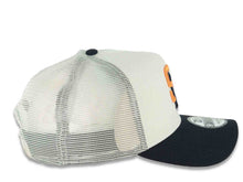 Load image into Gallery viewer, San Diego Padres New Era MLB 9FORTY 940 Adjustable A-Frame Mesh Trucker Cap Hat Cream Crown Navy Blue Visor Orange/Navy Blue Logo (2026 City Connect)