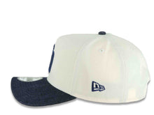 Load image into Gallery viewer, San Diego Padres New Era MLB 9FORTY 940 Adjustable A-Frame Cap Hat Cream Crown Blue Denim Visor Navy Blue Logo 25th Anniversary Side Patch Gray UV
