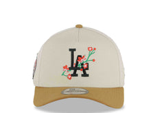 Load image into Gallery viewer, Los Angeles Dodgers New Era MLB 9FORTY 940 Adjustable A-Frame Cap Stone Crown Light Brown Visor Black Rose Logo 2025 World Series Lantern Side Patch