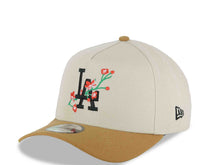 Load image into Gallery viewer, Los Angeles Dodgers New Era MLB 9FORTY 940 Adjustable A-Frame Cap Stone Crown Light Brown Visor Black Rose Logo 2025 World Series Lantern Side Patch