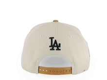 Load image into Gallery viewer, Los Angeles Dodgers New Era MLB 9FORTY 940 Adjustable A-Frame Cap Stone Crown Light Brown Visor Black Rose Logo 2025 World Series Lantern Side Patch