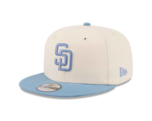 Load image into Gallery viewer, San Diego Padres New Era MLB 9FIFTY 950 Snapback Cap Hat Cream Crown Blue Visor Blue/White Logo Gray UV ( 2-Tone Color Pack)