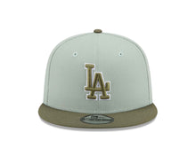Load image into Gallery viewer, Los Angeles Dodgers New Era MLB 9FIFTY 950 Snapback Cap Hat Moss Green Crown Olive Green Visor Olive Green/White Logo Gray UV ( 2-Tone Color Pack)