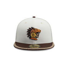 Load image into Gallery viewer, San Diego Padres New Era MLB 59FIFTY 5950 Fitted Cap Hat Cream Crown Brown Visor Dark Orange/Yellow Logo (2026 MLB World Tour Mexico City Series)