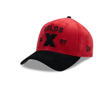 Load image into Gallery viewer, (Corduroy) Xolos de Tijuana New Era Liga MX 9FORTY 940 Adjustable A-Frame Cap Hat Red Crown Black Visor Black 2007 X Logo 2007 Club Tijuana Side Patch